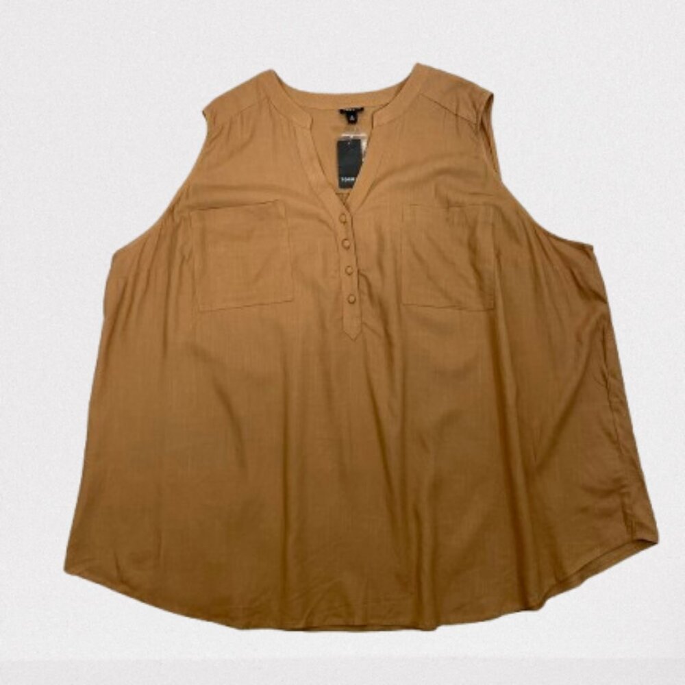 Torrid NEW Harper Linen Blend Pullover Tank Size 5X Light Caramel Color - Picture 6 of 10